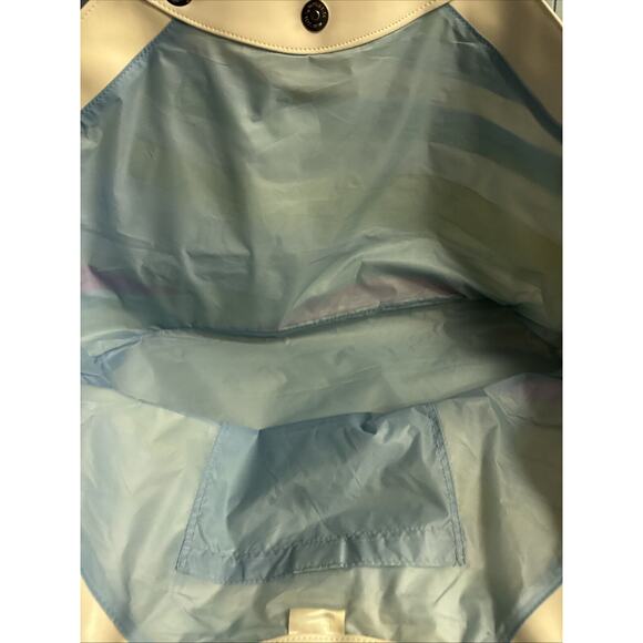 Biotherm Beach Tote Bag, White Yellow Blue Swirls Handles and Lining NWOT - Picture 7 of 7